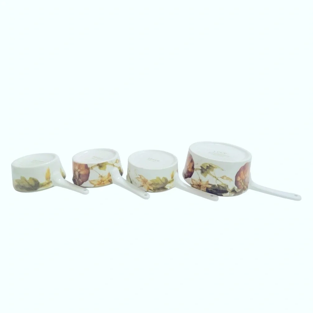 Williams Sonoma Botanical Pumpkin 4 Piece Ceramic Measuring Cup Set